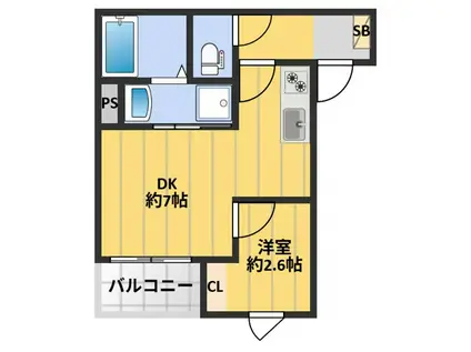 AIM 高砂(1DK/2階)の間取り写真