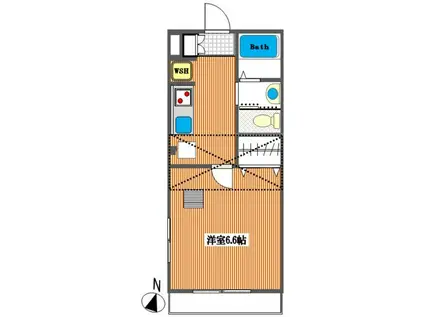 エスポワール(1K/1階)の間取り写真