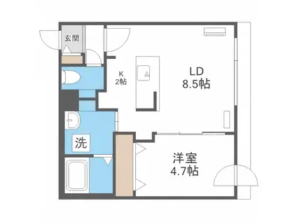 ブランシャール宮の森(1LDK/3階)の間取り写真
