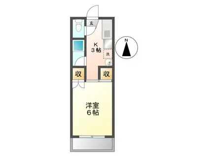 クレールハウス(1K/2階)の間取り写真