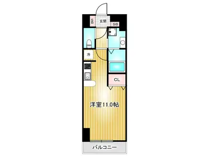 フローラ草平(ワンルーム/9階)の間取り写真