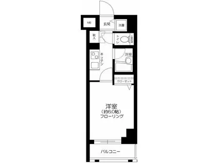 パレステュディオ六本木イーストII(1K/14階)の間取り写真