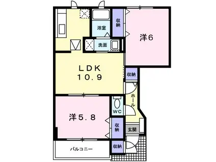 ブリーズ(2LDK/1階)の間取り写真