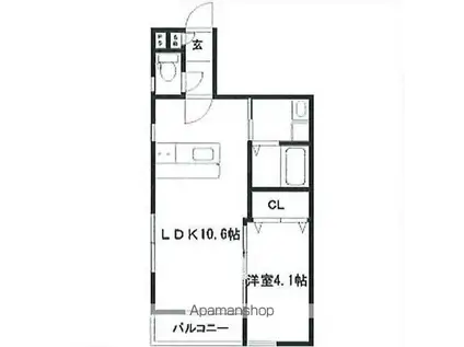 JULIAII(1LDK/1階)の間取り写真