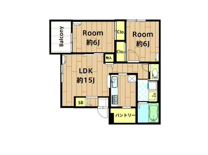 ノリアセット(2LDK/3階)の間取り写真