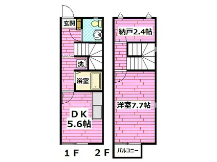 エクレール雲願寺 B棟(1SDK/1階)の間取り写真