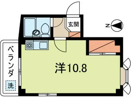 ジュネスキダ(ワンルーム/4階)の間取り写真