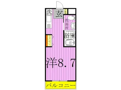 保木間フォレスタ(ワンルーム/1階)の間取り写真