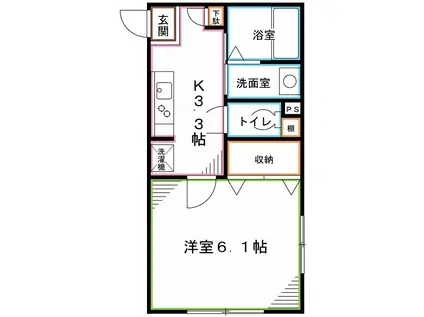 メゾンドステラ(1K/1階)の間取り写真