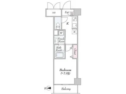 URBANLINKときわ台(1K/6階)の間取り写真