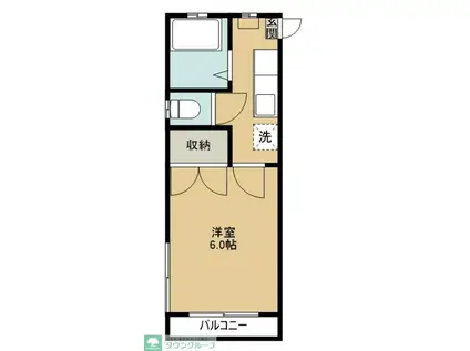 シャトルたかの台(1K/2階)の間取り写真