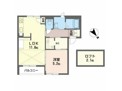 サンライフ タカノ(1LDK/2階)の間取り写真