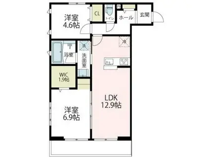 ヴァローレIII(2LDK/2階)の間取り写真