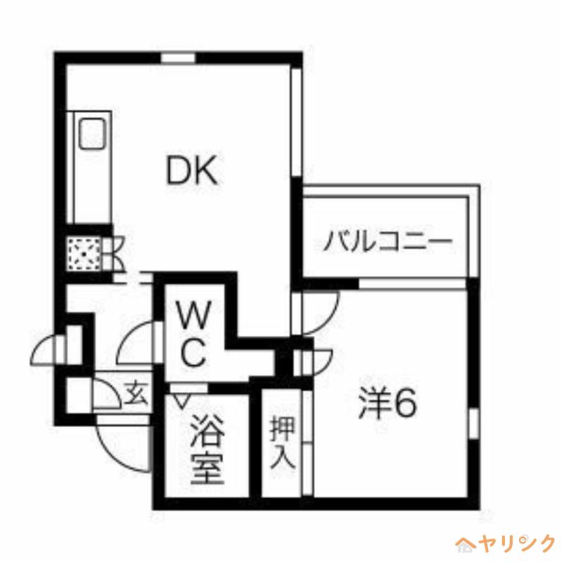 エスペランサ新守山(1DK/2階)の間取り写真
