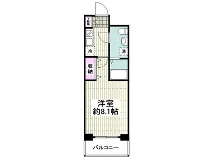 プレール・ドゥーク横浜ウエスト(1K/4階)の間取り写真