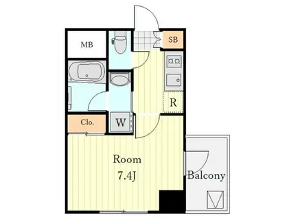 レジデンス東別院スクエア(1K/14階)の間取り写真