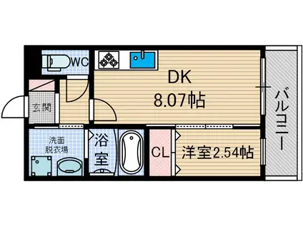グラースラフィネ南春日丘(1LDK/1階)の間取り写真