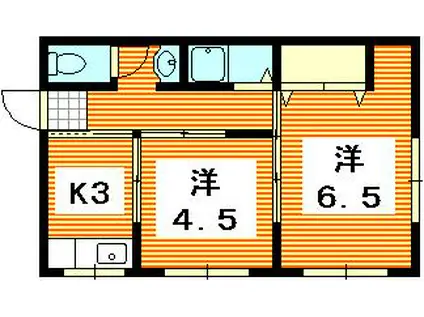 観音光ハイツ(2K/3階)の間取り写真