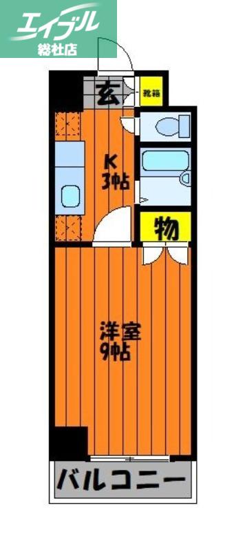 グリーンライフ倉敷(1K/2階)の間取り写真
