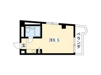 ビラ三秀植田(ワンルーム/1階)の間取り写真