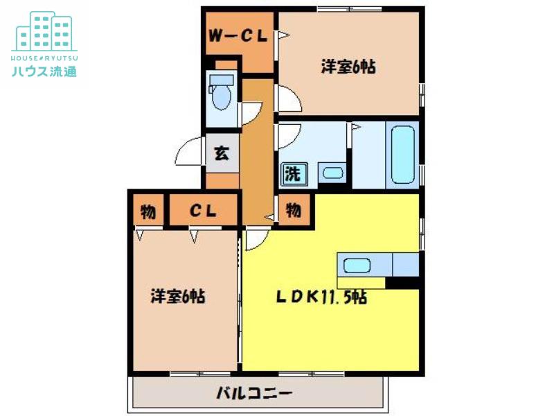 サンハイム(2LDK/2階)の間取り写真