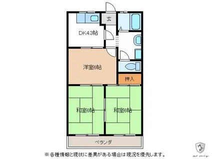 メゾン・ド・メッツ(3DK/2階)の間取り写真