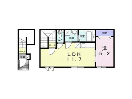 サニー凛(1LDK/2階)の間取り写真