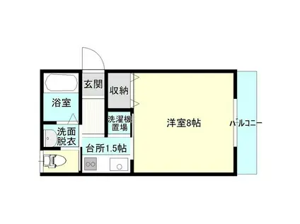 インフィニティ(1K/2階)の間取り写真