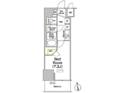 ソライエアイル草加(1K/9階)の間取り写真