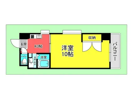 プレリュード海田(1K/5階)の間取り写真