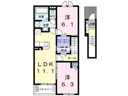 シンフォニー I(2LDK/2階)の間取り写真