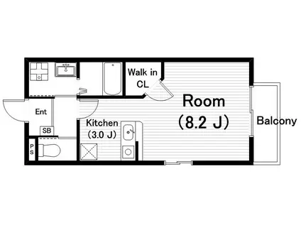 メゾン・ド・シュー(1K/1階)の間取り写真