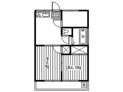 クローバーハウスA(3DK/2階)の間取り写真