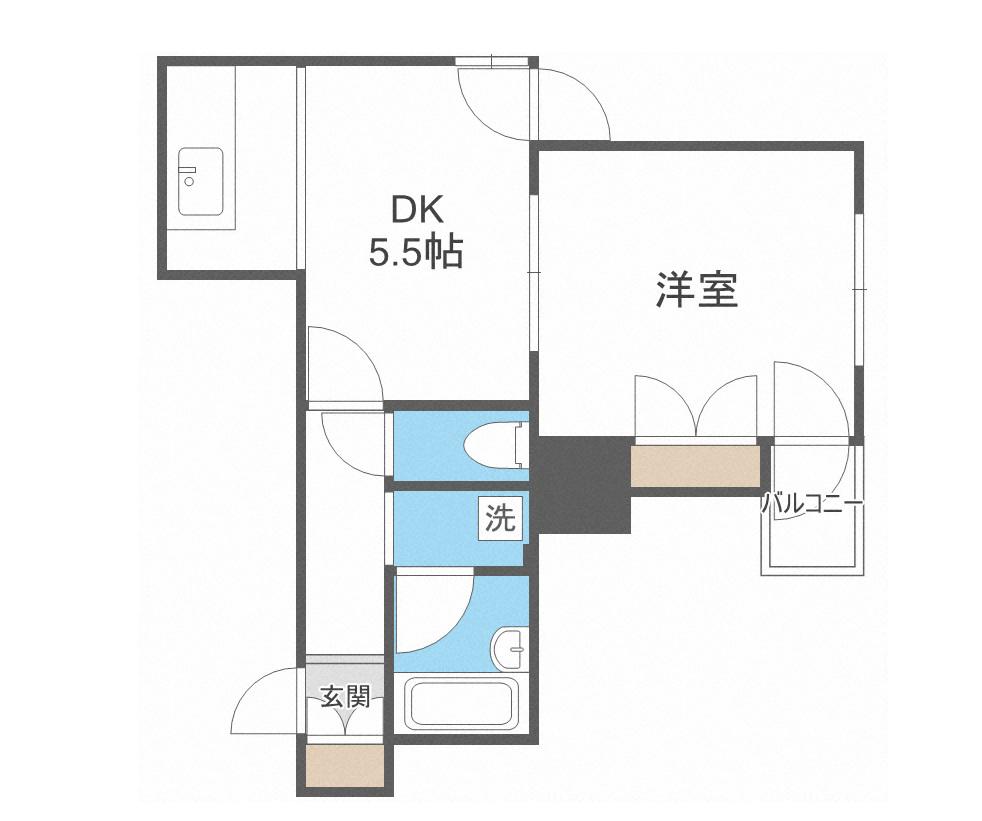 αNEXT二十四軒(1DK/4階)の間取り写真