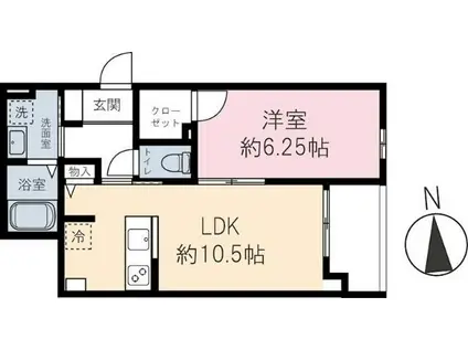高砂3丁目パレス(1LDK/2階)の間取り写真