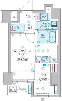 GENOVIA椎名町(1LDK/5階)の間取り写真