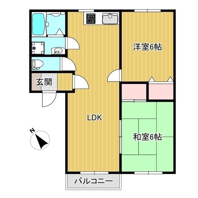 シャルマンヴィー(2LDK/2階)の間取り写真