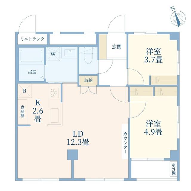 レジデンスミツイ(2LDK/3階)の間取り写真