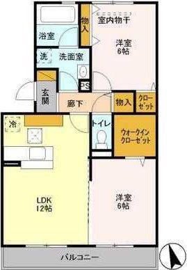 コモレビ大蔵G(2LDK/1階)の間取り写真