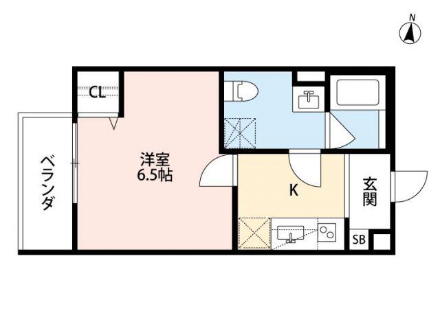 T.A北野田II(1K/1階)の間取り写真