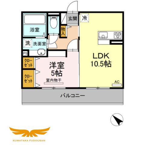 エスポワールヴィラ A棟(1LDK/3階)の間取り写真