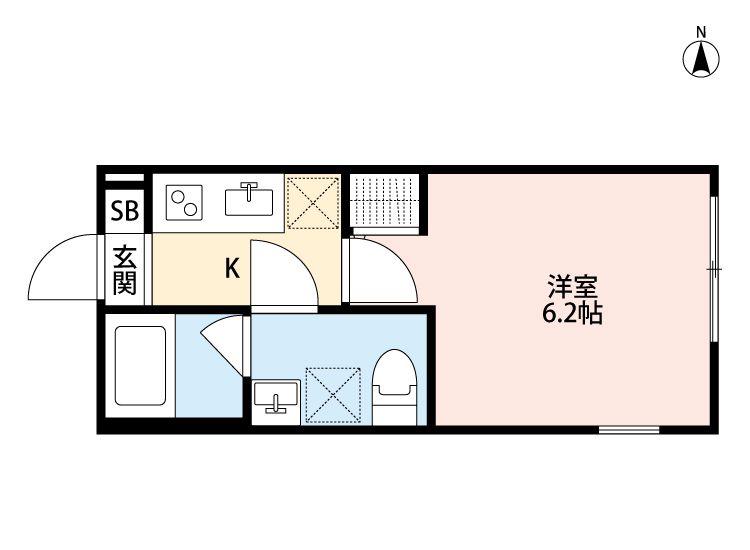 LA LUCE 東大和(1K/2階)の間取り写真