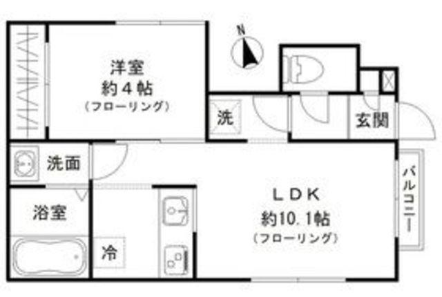 タンドリュクス(1LDK/1階)の間取り写真