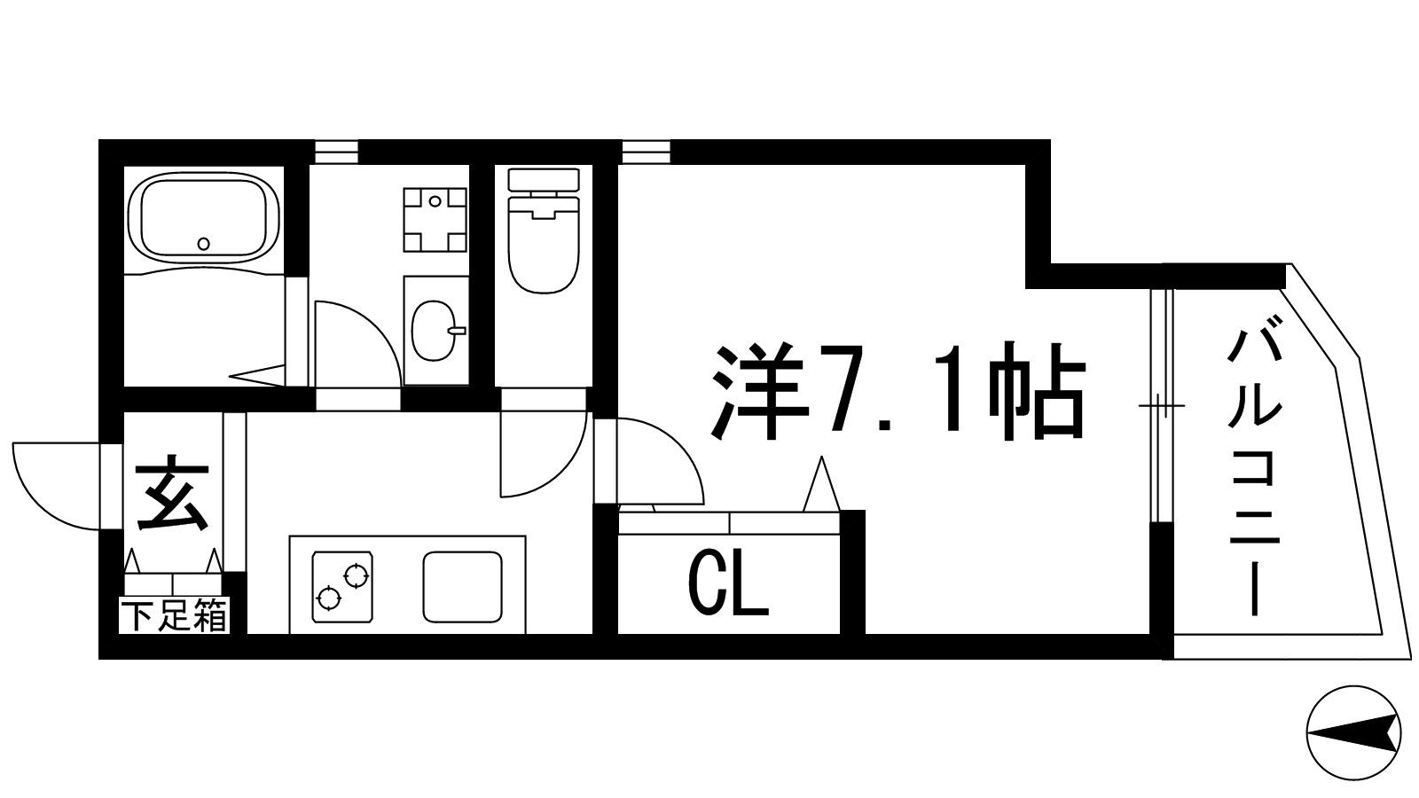 MARSH仁川(1K/2階)の間取り写真