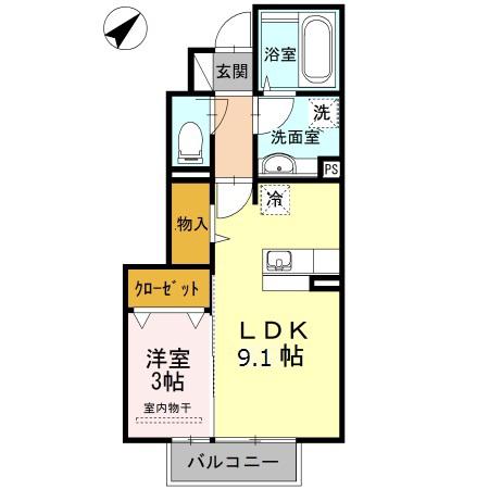 メゾンプランタニエール キャトル(1LDK/1階)の間取り写真