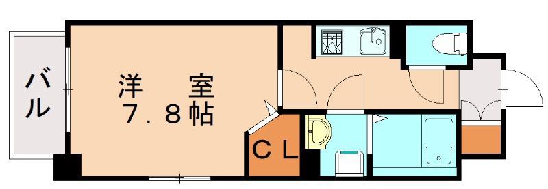 ロータス青山Ⅰ(1K/3階)の間取り写真