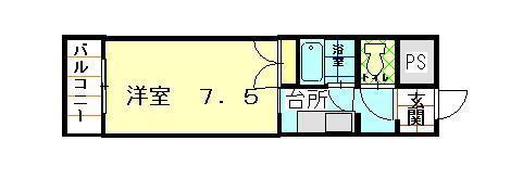 マンション山王(1K/2階)の間取り写真