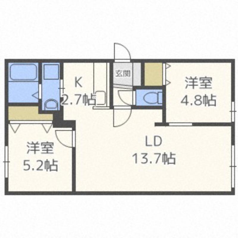 SOLAIE N36(2LDK/2階)の間取り写真