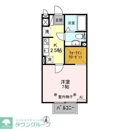 パルハイム2003A/B/C(1K/2階)の間取り写真