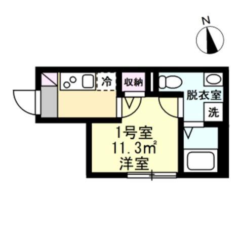 ベイルーム浜町(1K/3階)の間取り写真